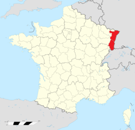 image carte de france montrant l'Alsace
